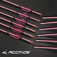 ACCMOS Carbon Arrow Pink Shaft Spine500/600/700/800/900/1000 ID4.2mm Spin Wing Vane Feather for Archery Outdoor Shooting Hunting