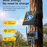 INQMEGA 4G Solar Trail Camera Dual Screen Outdoor WiFi 60X Optical Zoom Human/Animal Detection Auto Tracking Wildlife Cameras