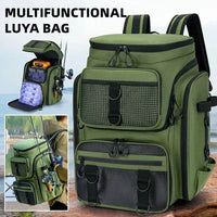 Fishing Backpack with Rod Holders Water-Resistant Large Tackle Bag for Storing Fishing Gear Lures Organizer Storage Backpack