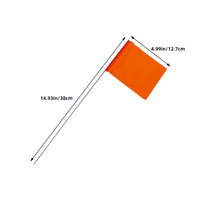 60pcs Ground Markers High Visibility Orange Lawn Irrigation Flags Weather Resistant Steel Wire Stakes For Garden Construction
