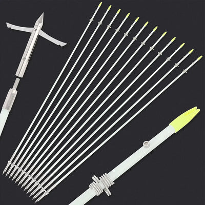 37" Bowfishing Arrows Solid Fiberglass OD 8mm Shaft Bow Hunting Fishing 12pcs Archery Bow Fishing Fiberglass