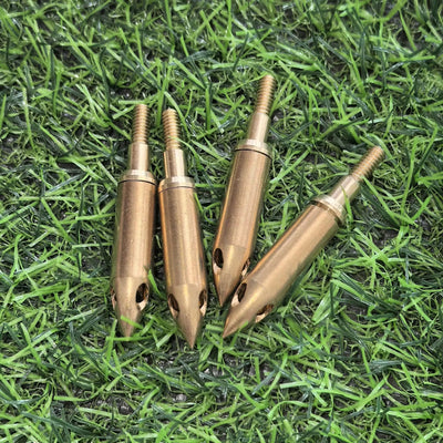 12Pcs Gold Whistle Broadhead 100gn-130grain Archery Arrowheads Point Screw Thread Hunting Arrow Tips Accessories