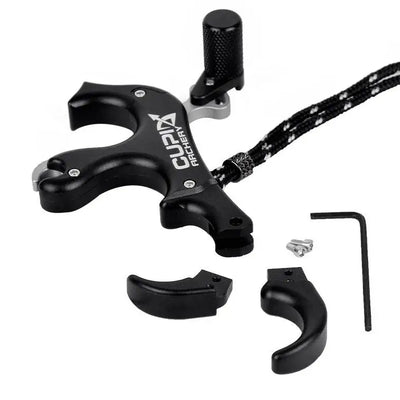 Archery Bow Release Aids 3 Fingers Compound Bow Release Aids Aluminum Alloy Thumb Release for Compound Bow Accessory