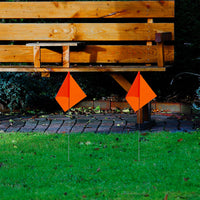 60pcs Ground Markers High Visibility Orange Lawn Irrigation Flags Weather Resistant Steel Wire Stakes For Garden Construction