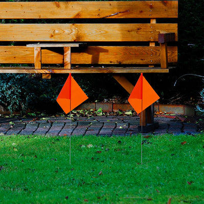 60pcs Ground Markers High Visibility Orange Lawn Irrigation Flags Weather Resistant Steel Wire Stakes For Garden Construction