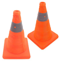 2Pcs Collapsible Cones Reflective Traffic Safety Cone Multi Purpose Emergency Road Cones For School Foldable Warning Barrier