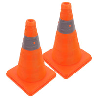 2Pcs Collapsible Cones Reflective Traffic Safety Cone Multi Purpose Emergency Road Cones For School Foldable Warning Barrier