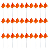 60pcs Ground Markers High Visibility Orange Lawn Irrigation Flags Weather Resistant Steel Wire Stakes For Garden Construction