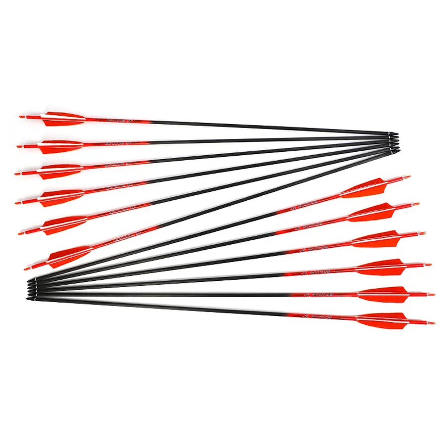 ACCMOS ID6.2mm Pure Carbon Arrows Shaft Spine 300 340 400 500 600 700 800 Natural 4in Feather for Archery Bow Hunting Shooting