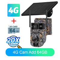 LS VISION 60X Zoom Trail Cameras Solar Dual Screen View Live 4G SIM/WIFI Camera Outdoor with Motion Activated Color Night Vision