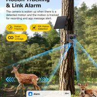 INQMEGA 4G Solar Trail Camera Dual Screen Outdoor WiFi 60X Optical Zoom Human/Animal Detection Auto Tracking Wildlife Cameras