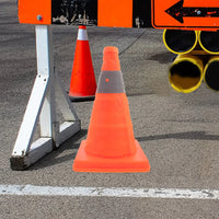 2Pcs Collapsible Cones Reflective Traffic Safety Cone Multi Purpose Emergency Road Cones For School Foldable Warning Barrier