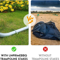 Heavy-Duty U-Shaped Wind Stakes, Galvanized Steel Ground Anchors, Trampoline Stakes, Heavy-Duty Trampoline Anchor Kits