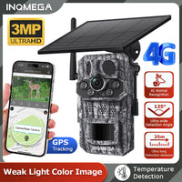 INQMEGA 3MP 4G Solar Hunting Trail Camera 20M PIR Motion Detection IR Night Vision 7800mAh Battery Waterproof Wildlife Camera