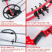 Youth Compound Bow Set 15-45 Lbs for Teens and Beginner Package with Archery Hunting Equipment Max Speed 260fps Adjustable Righ