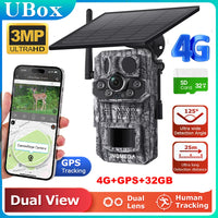 INQMEGA 3MP 4G Solar Hunting Trail Camera 20M PIR Motion Detection IR Night Vision 7800mAh Battery Waterproof Wildlife Camera