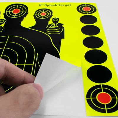 10Pcs 8in Round Digital Ring Can Be Attached to Shooting Practice Splash Target Stickers Shooting Target Training Supplies Stickers Fluorescent Color Labels (Can Be Used for Real Gun Practice and Air Gun Practice)