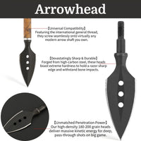 6x Hunting Arrowheads Steel Broadheads Bow Archery Shooting Target Arrow Points Screw In Point Bow Hunting 8/32 Standard Thread