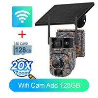 LS VISION 60X Zoom Trail Cameras Solar Dual Screen View Live 4G SIM/WIFI Camera Outdoor with Motion Activated Color Night Vision