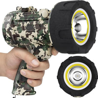 Rechargeable Spotlight Flashlight, 1000000 Lumen Waterproof Hunting Light with Red Lens & Adjustable Bracket