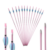 ACCMOS Carbon Arrow Pink Shaft Spine500/600/700/800/900/1000 ID4.2mm Spin Wing Vane Feather for Archery Outdoor Shooting Hunting