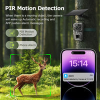 INQMEGA 3MP 4G Solar Hunting Trail Camera 20M PIR Motion Detection IR Night Vision 7800mAh Battery Waterproof Wildlife Camera