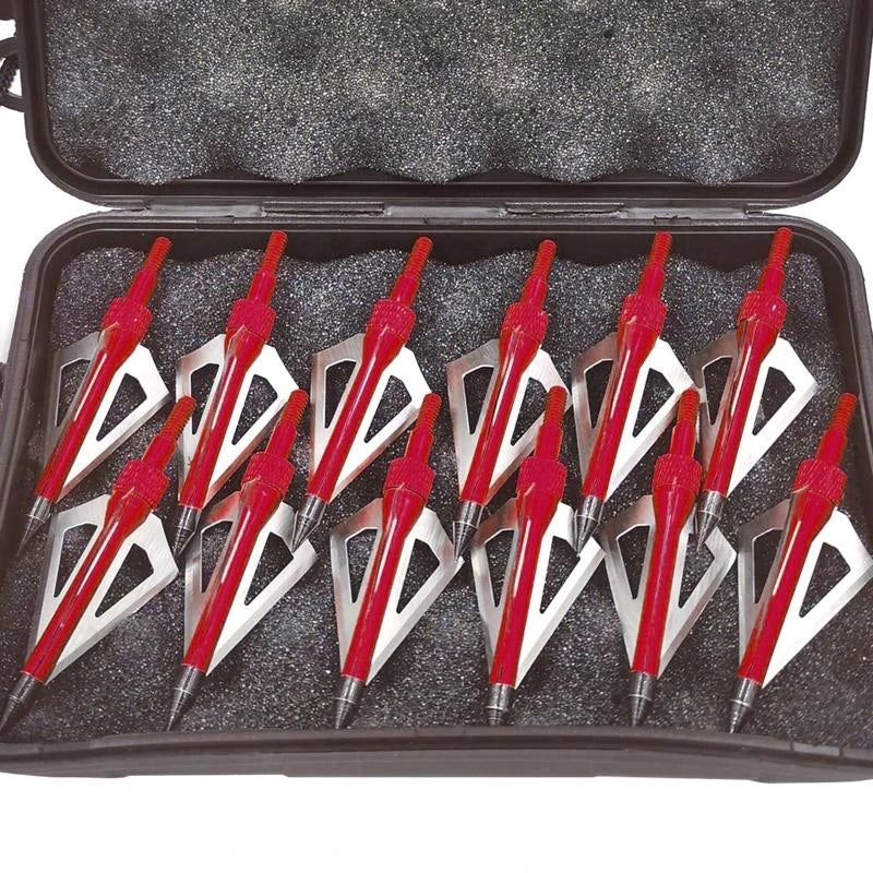 Points Tips 12pcs Broadheads 100 Grain for Crossbow- 12pcs