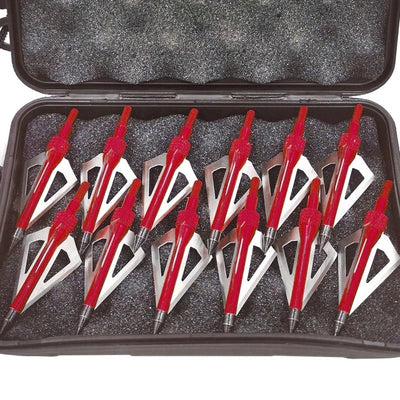 Points Tips 12pcs Broadheads 100 Grain for Crossbow- 12pcs