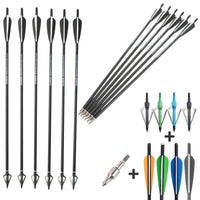 Hunting Crossbow Arrows Archery 16/17/18/20/21/22 Inch Carbon Arrows Blade Broadhead Bow Shooting Target Crossbow Bolts 6/12Pcs