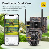 LS VISION 60X Zoom Trail Cameras Solar Dual Screen View Live 4G SIM/WIFI Camera Outdoor with Motion Activated Color Night Vision