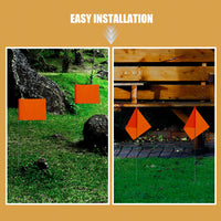60pcs Ground Markers High Visibility Orange Lawn Irrigation Flags Weather Resistant Steel Wire Stakes For Garden Construction
