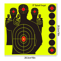10Pcs 8in Round Digital Ring Can Be Attached to Shooting Practice Splash Target Stickers Shooting Target Training Supplies Stickers Fluorescent Color Labels (Can Be Used for Real Gun Practice and Air Gun Practice)